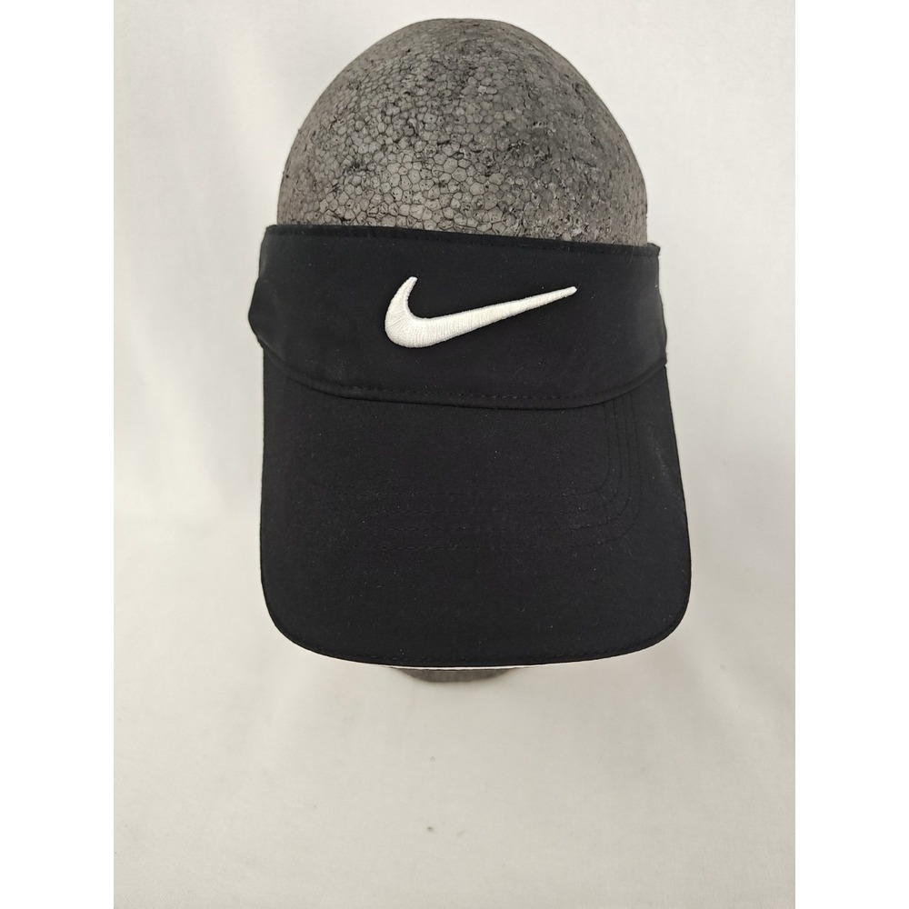 Nike Golf Black Visor Adjustable Embroidered Logo Hat Cap Golfing Adult‎ OSFM